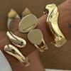 Exaggerated Metal Smooth Water Droplet Hugging Bracelet with Cool Breeze Ins Irregular Cut Spring Bracelet