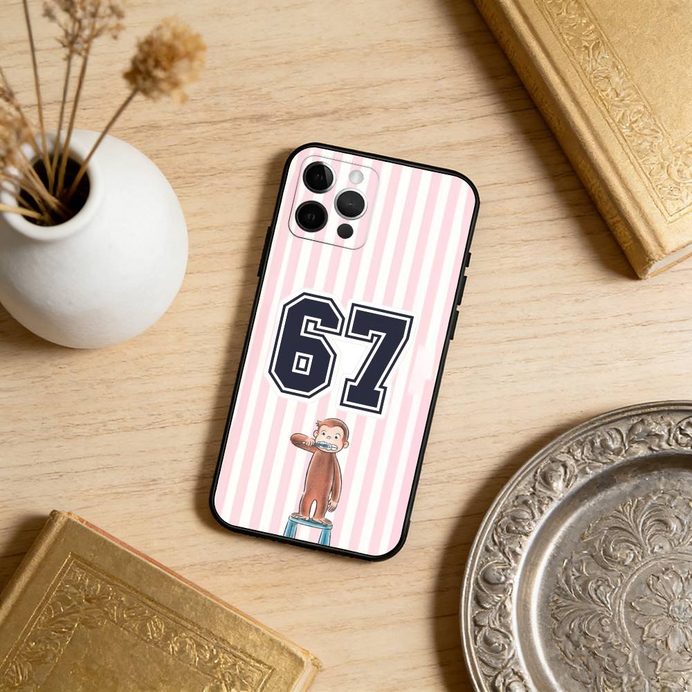 Six Seven-67   Soft Silicone Black Cover,Phone Case For iPhone 17,16,15,14,13,12,11 Plus,Pro Max,XS