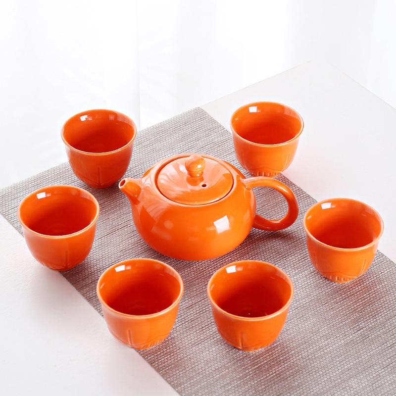 Persimmon Tea Set Gift Box Set Everything Goes Well Teapot Kung Fu Ceramic Teacup Business Activities Small Gifts