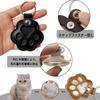 Pet Hair Memorial Case Keychain Cat Paw Shape Black 1 Piece Leather Pet Memorial Can be attached to bags and keychains Retractable Pet Supplies