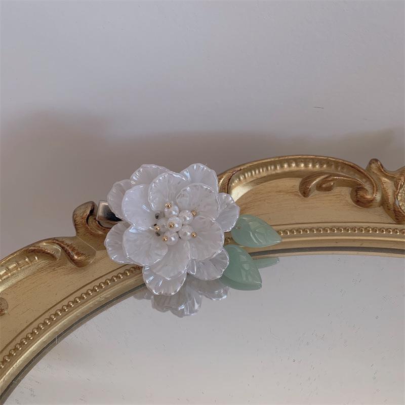 Original Camellia Hair Clip - French Retro Hanfu Flower Side Accessory