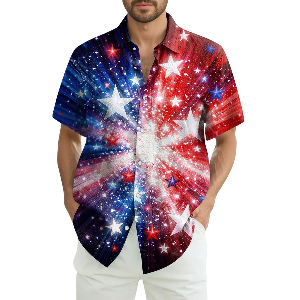 Men's Casual Short-Sleeve Collared Shirt