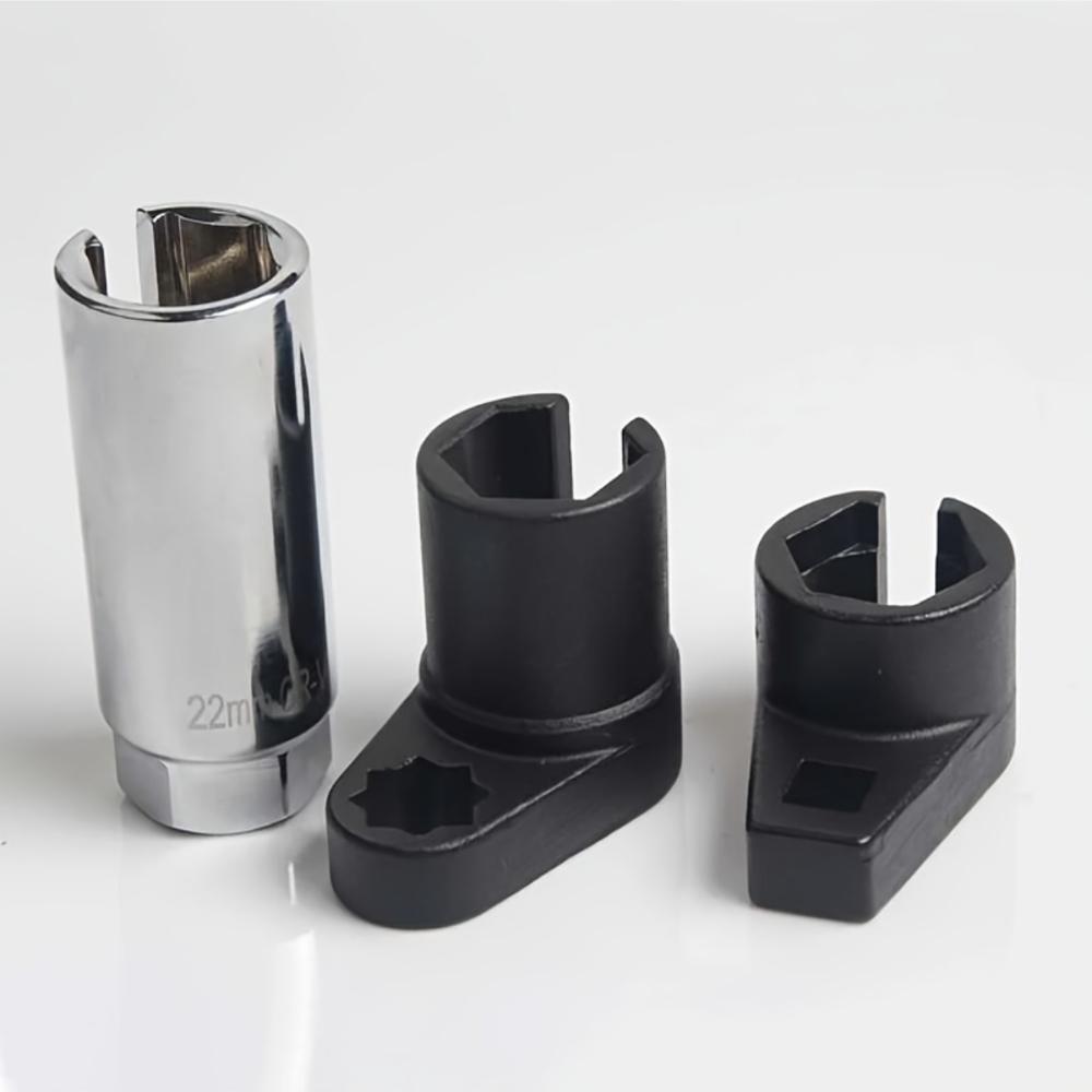 3-piece Oxygen Sensor Socket 6-point Wrench 1/2 Inch and 3/8 Inch Drive 22mm Universal Oxygen Sensor Switch Socket