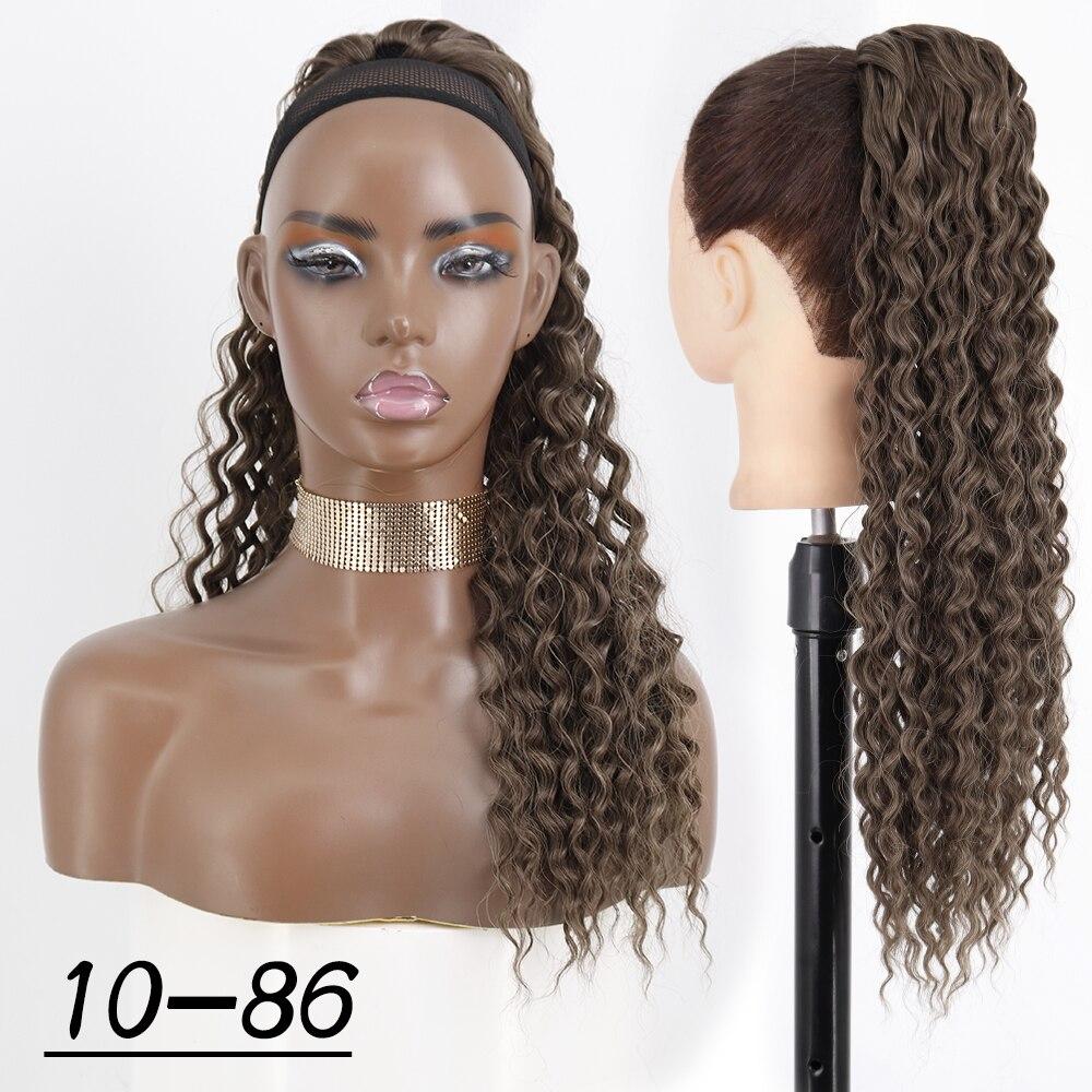 MISS WIG Women Long Kinky Curly Ponytail Hair Extensions Synthetic Drawstring Ponytail 26Inch Chip-In Wig Wrap Around Ponytail