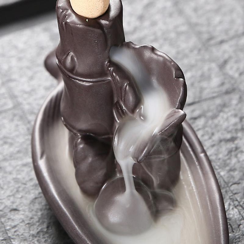 Keramik Wasserfall Rauch Rückfluss Räuchergefäß Halter Räucherschale Räucherstäbchen Heimdekoration