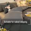 Brushed Cotton Four-Piece Bedding Set: Sheet & Duvet Cover for Student Dorm Single Bed