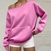 Women's Off Shoulder Long Sleeve Sweatshirt Loose Fit Streetwear Pullover Top