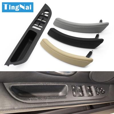 Poignée de porte avant arrière gauche droite Panneau d'accoudoir Garniture de tirage Couvercle de bouton de lève-vitre pour BMW Série 5 E60 E61 2006-2010