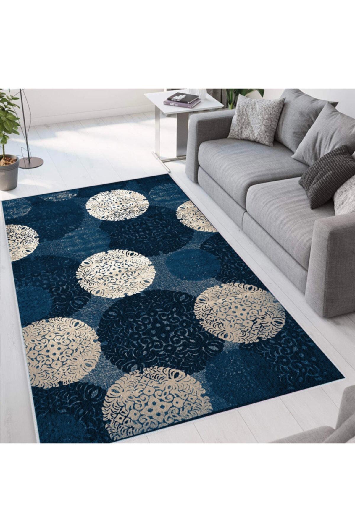 

Моющийся ковер с принтом Rovigo Home RVG1657 50x80 синий