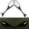 1 Pair Rear View Mirror Motorcycle Mirror Scooter Rearview Mirrors with Flasher Lights for Honda CBR600RR 2003-2008 CBR1000RR 2004-2008