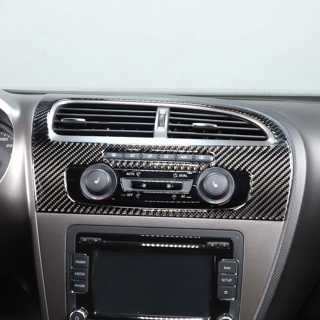 For Seat Leon 2005-2012 LHD RHD Real Carbon Fiber Car Dashboard Decoration Stickers Interior Decoration Stickers Car Accessories