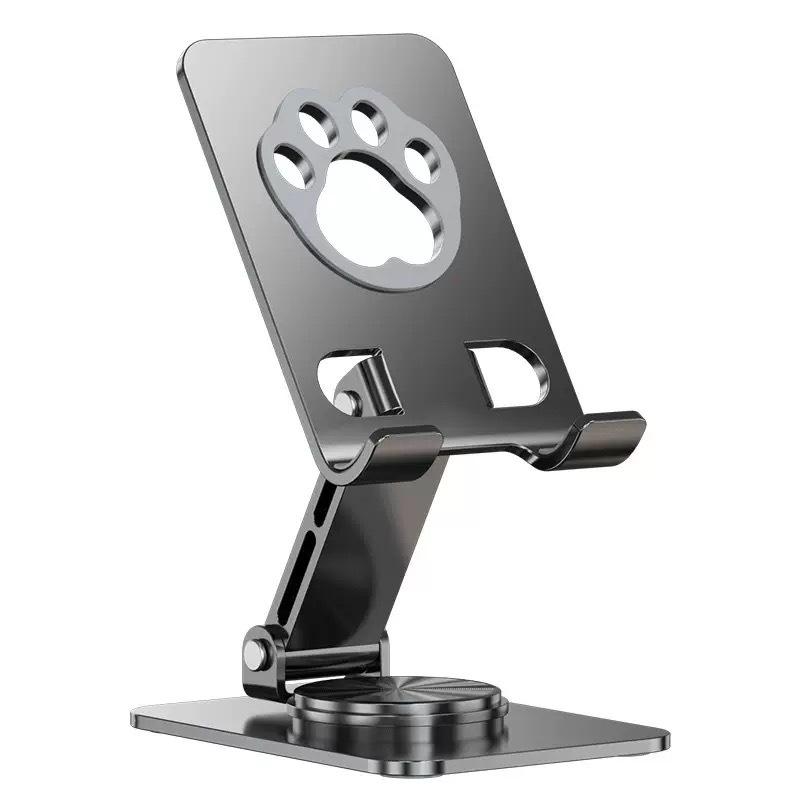 Metal Cat Paw Phone Stand: Rotatable, Foldable, Multi-functional Holder for Desktop Viewing