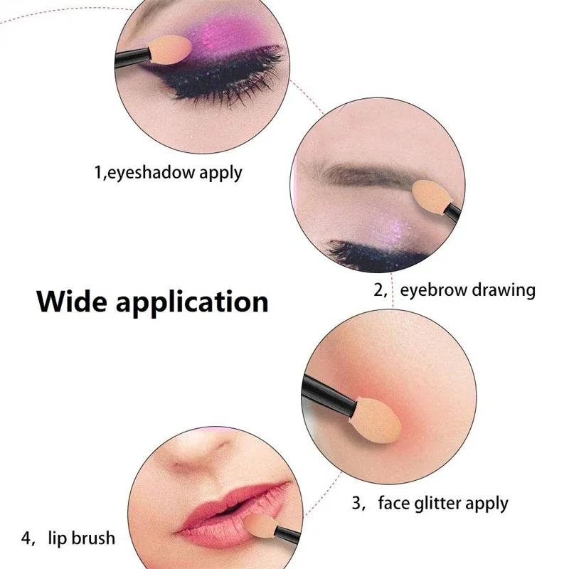 50/100pcs Nail Powder Brushes Sponge Double-head Mini Sponge Sticks Nails Art Mirror Chrome Pigment Applicator Makeup Tools