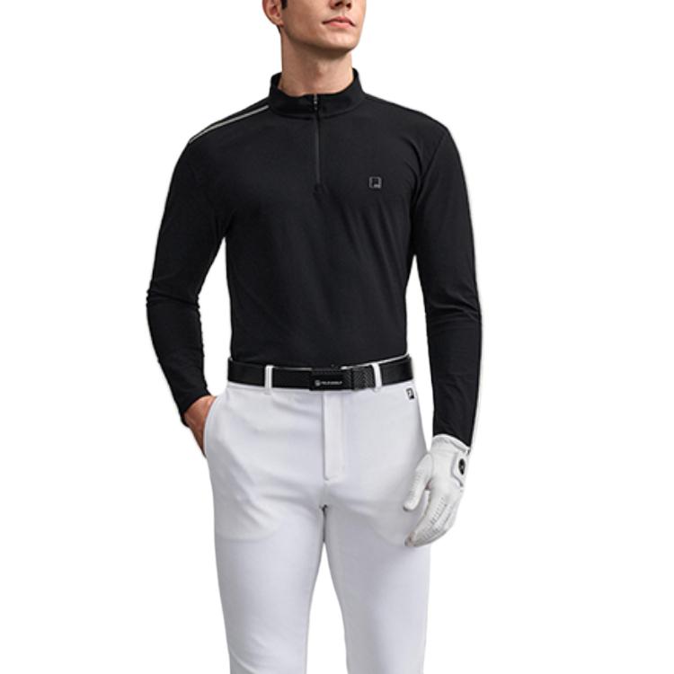 FILA Golf Series Badge Solid Color Polo Golf Shirt Men tops A11M615204FBK