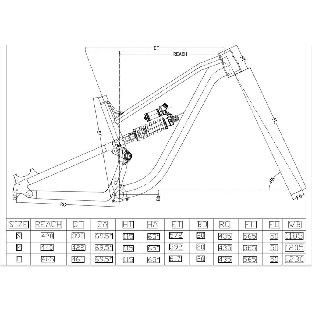 2026 Soft Tail Mountain Bike Frame, CY7
