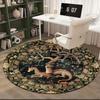 1pc Medieval Gothic Fantasy Dragon Round Carpet Painted Printed Circular Carpet, Home Door Mat, Outdoor Travel Protection Carpet
