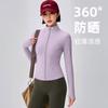 Sports Fitness Jacket Women's Pilates Yoga Suit Stand-up Collar Zipper Elastic Quick-drying Running Wear Long-sleeved Top