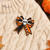 Halloween Costume Pin Brooch Pin, Enamel Skull Bow Design Brooch, Style Snap-On Cool Accessory Badge for Backpacks Collars Hats Holiday Decoration