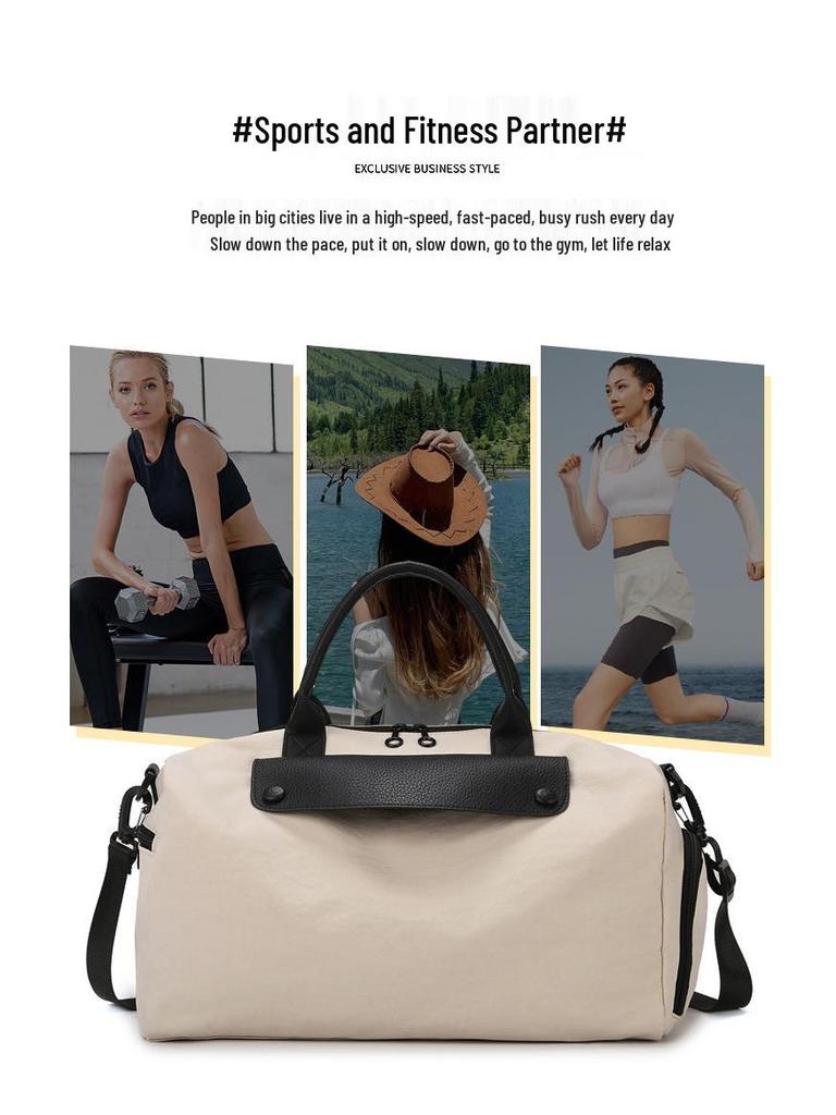 Women's Large Capacity Short Trip Handbag: Dry/Wet Separation, Lightweight for Gym/Business, Single Shoulder Luggage Bag