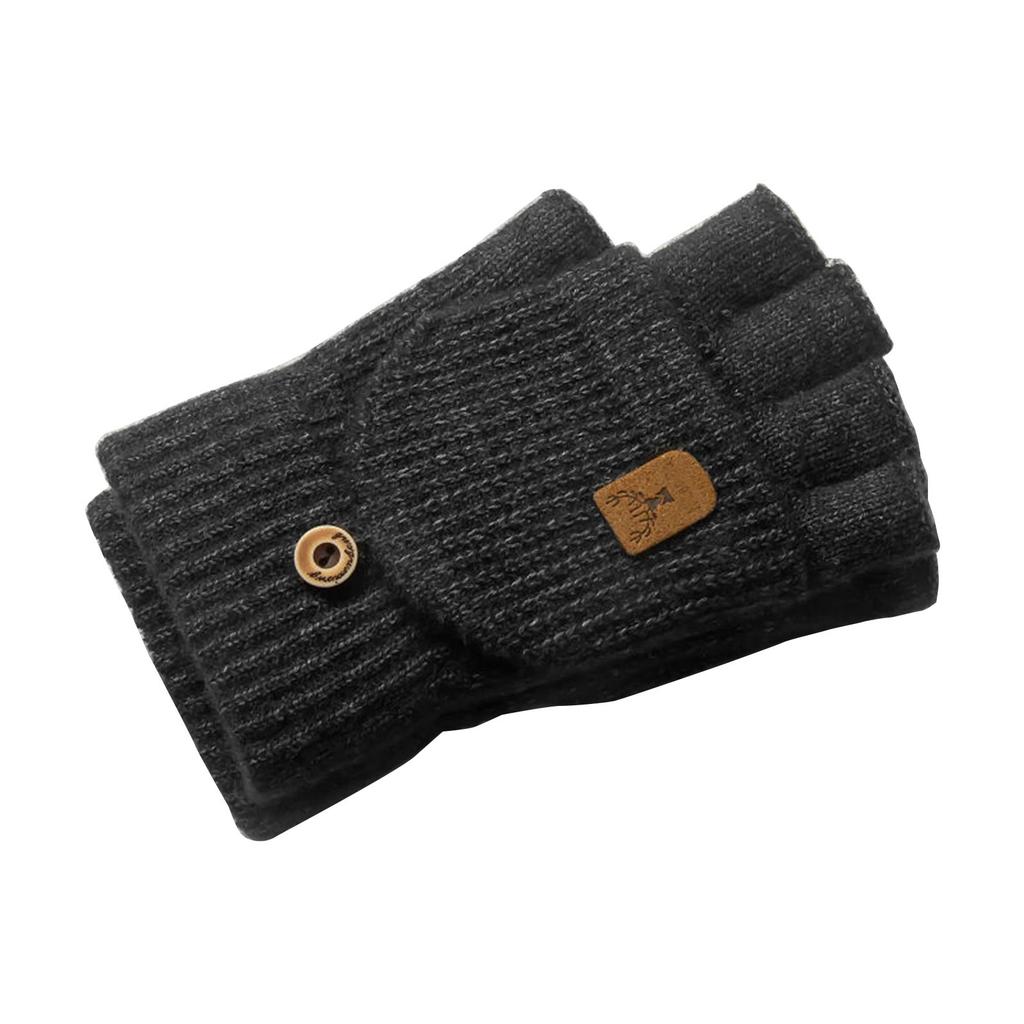 Screen Touch Half Finger Gloves for Students Knitting Thick Warm Gloves Winter Autumn Cuff Gloves Indoor Hand Warmers