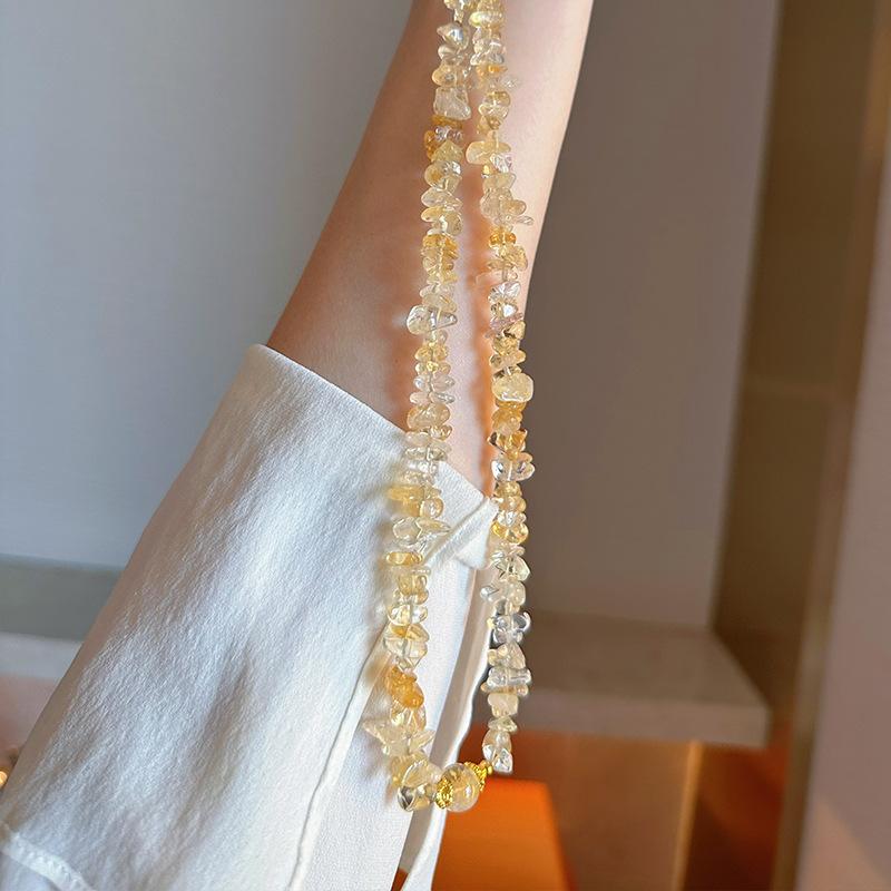 Natural yellow crystal phone strap Take photos of any item to achieve a crystal-like high-end feel