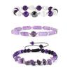 3pcs/Set Body-Purifying Amethyst Bracelet for Weight Loss, Yoga, and Meditation - Healing Stone Zircon for Women and Men