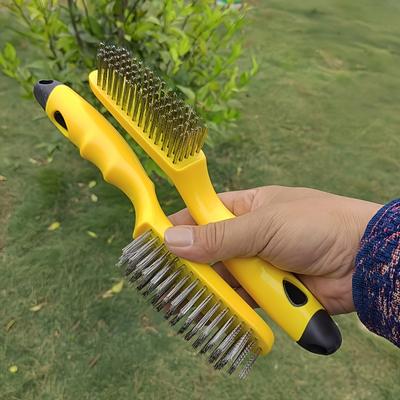 1 pezzo Spazzole Metalliche in Acciaio Inossidabile, Manico in Plastica, per Pulizia Saldatura Ruggine e Sporco, Rimozione Polvere e Vernice