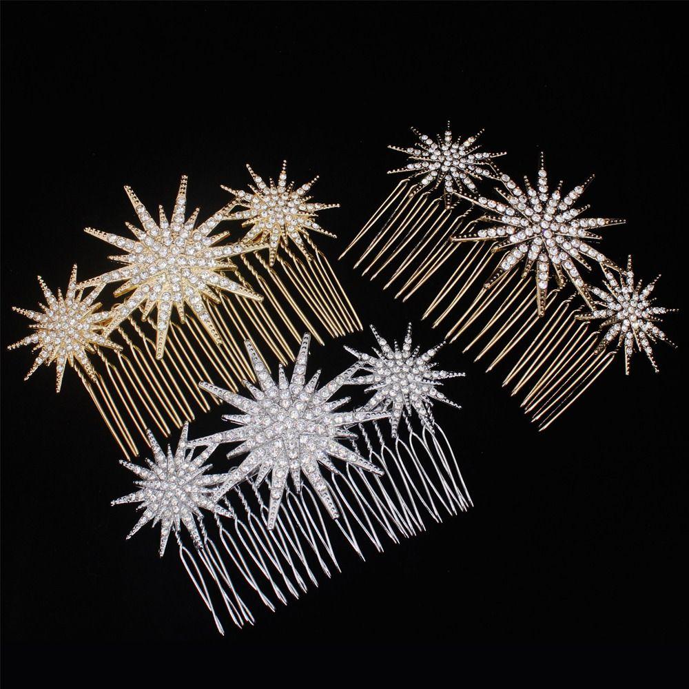 Kristallstern Damen Brautkopfschmuck Elegante Tiara-Stil Einsteckkamm Strass Hochzeit Styling Accessoires Braut Hochzeitsfeier