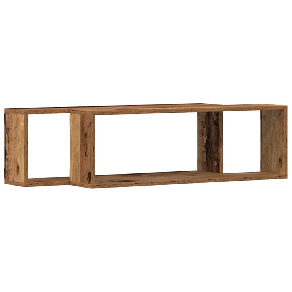 Wall Shelves 2 pcs Reclaimed Wood Look 80 x 15 x 26 cm Engineered Wood