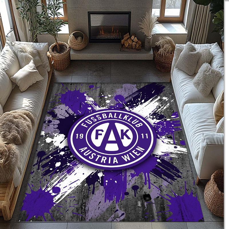 Austria Wien FC Soccer Football Pattern Soft Area Rug Non Slip Indoor Floor Carpet Sports Decor Mat for Bedroom
