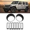 Headlight Cover Front Grille Inserts Trim Fit for Jeep Wrangler JL 20182019