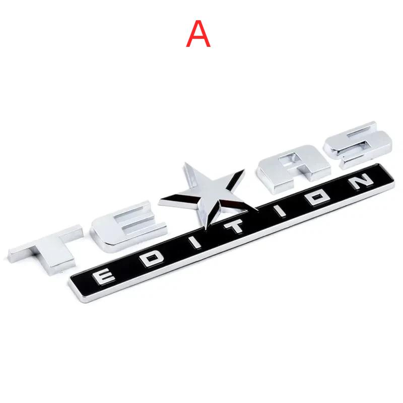 1pcs X Chrome Silver Black ABS TEXAS EDITION EMBLEM BADGE