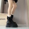 Keep version~ Medium tube Martin boots women's platform retro knight boots short boots 2025 British new locomotive Maillard