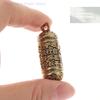 1Pc Handcrafted Vintage-Style Brass Pendant Keychain with Sutra Cylinder Hollow Mini Container for Small Items