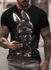 Men's Casual 3D Printed Personalized Cartoon Animal Quick Drying Top Summer Men's Fashionable Breathable Round Neck T-shirt