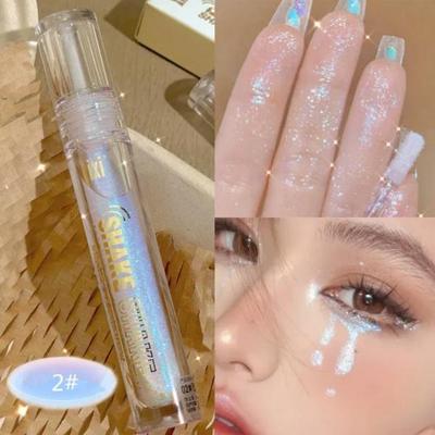 Ombretto Liquido Glitterato Polarizzato Illuminante Perlescente Schiarente Zecca Impermeabile Paillettes Diamante Trucco, 1 Pezzo, 05 05