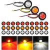 TL-03 10 PCS 3/4” Round Clearance  Front Rear Side Indicator Bullet Marker Light for Truck RV Car Bus Trailer Van Caravan Boat (12V, Amber)