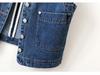 Hong Kong Style Retro Denim Vest: Women's Slim-Fit Collarless Waistcoat with Shoulder Pads for Spring and Autumn 2025.