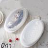 Microwave Fish Steamer Multifunction Fish Steaming Tray Oval Food Steamer Plate with Lid for Fish Bun Dumpling Bread