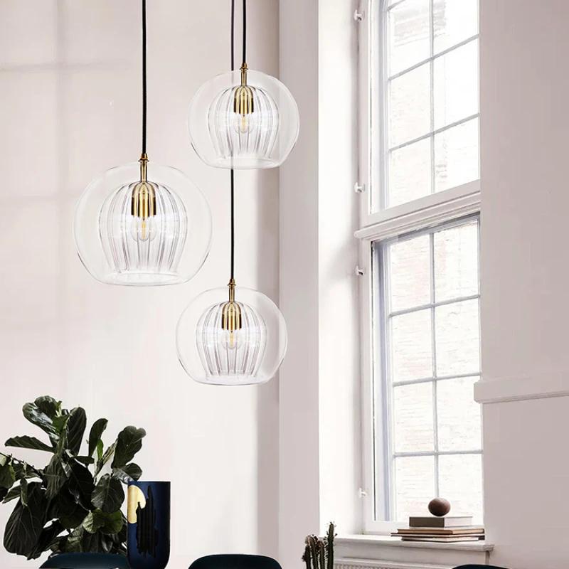 Modern Glass Kitchen Pendant Lamp Restaurant Bedroom Bedside Hanging Light Fixture Counter Bar Indoor Lighting Luminare