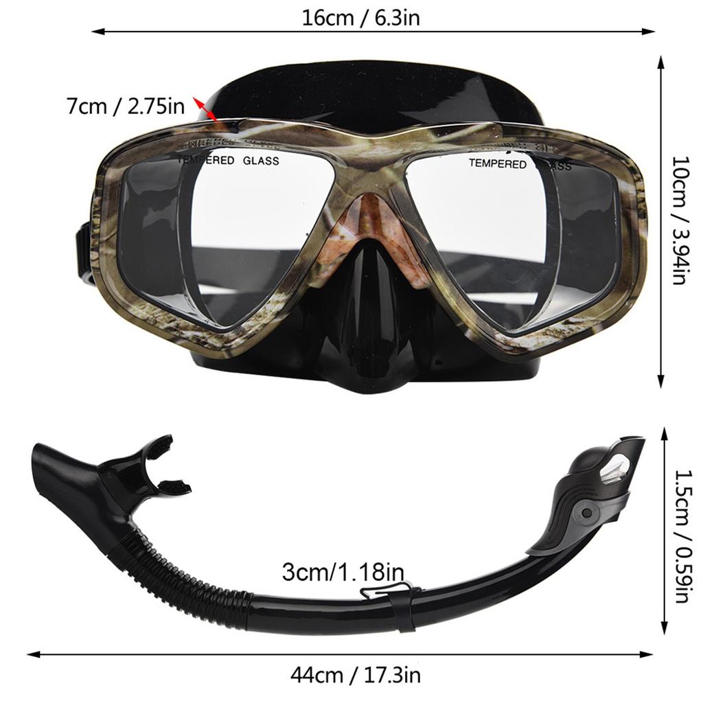 Yon Sub Snorkeling Goggles Eye Protector Air Tube Swimming Breathing Valve (Camo)