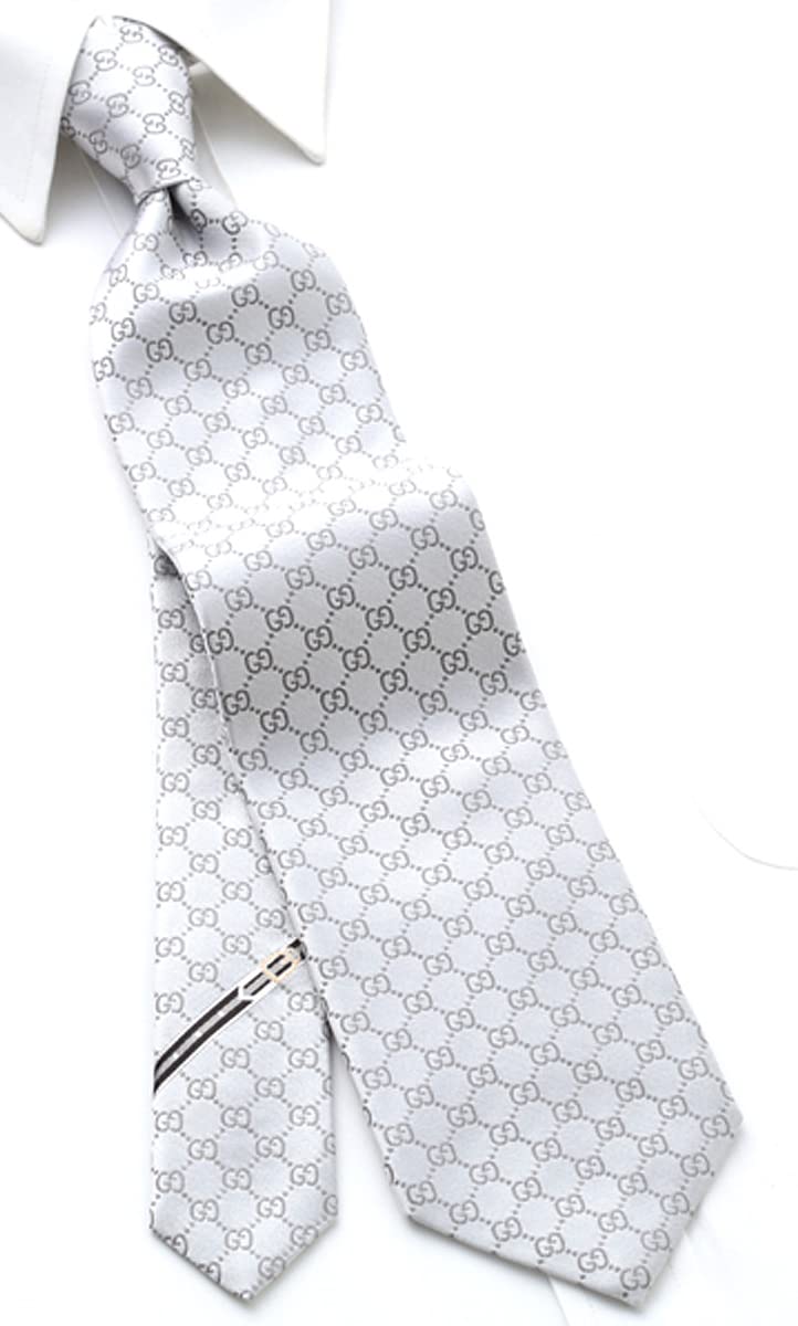 Gucci Gray GG Pattern Tie GUJ-824 [Used]