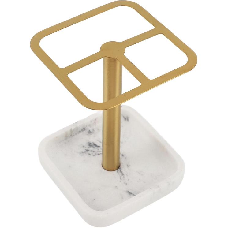 Toothbrush Holder Stainless Steel Bathroom Toothbrush Storage Organizer Toothpaste Holder Stand Rack for Bathroom Vanity, Countertops (Gold)