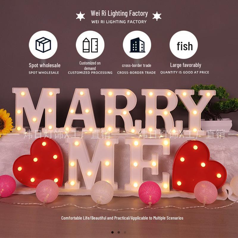 LED Luminous Letter and Number String Lights for Birthday, Proposal, and Event Décor