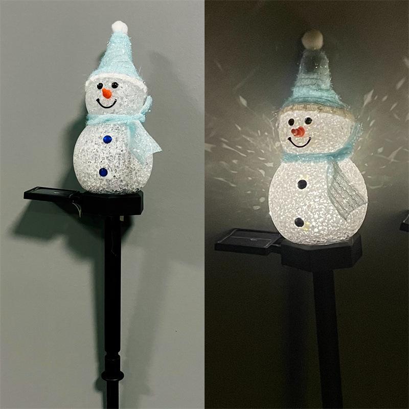 Solar Christmas Snowman Stake Light, Outdoor Lawn Lamp for Garden, Yard Decor, Xmas Holiday Pathway Lighting,