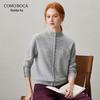 Komengboka Women's 100% Cashmere Faux Placket Knit Sweater