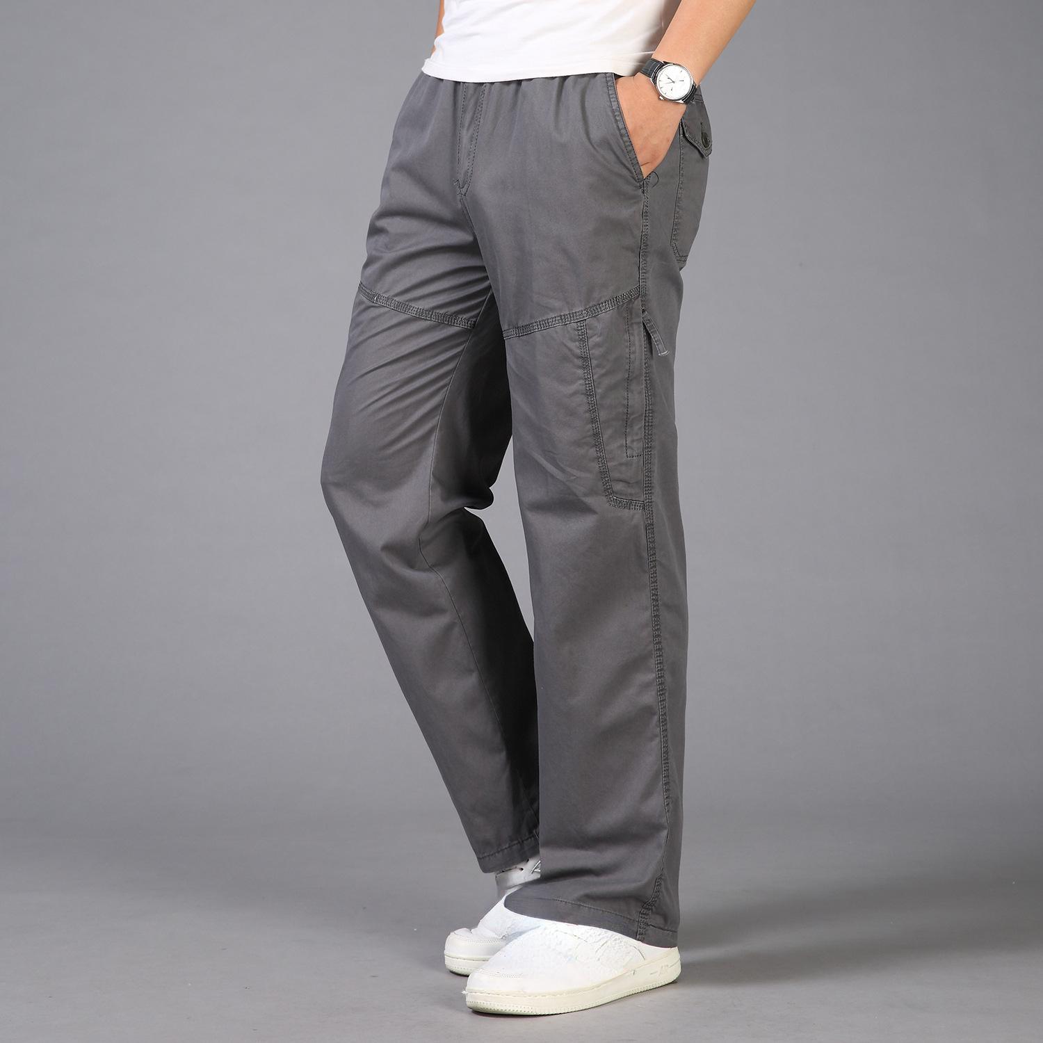 

Модные рабочие брюки больших размеров, мужские хлопковые брюки, потертые брюки, брюки большого размера XXL