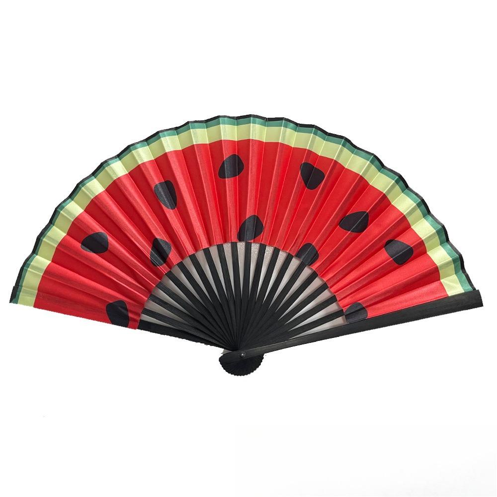 

1pc Leopard Print Bamboo Folding Fan Black Frame Stylish Handheld Decorative Fan Decoration Crafts Kpop Dance Props