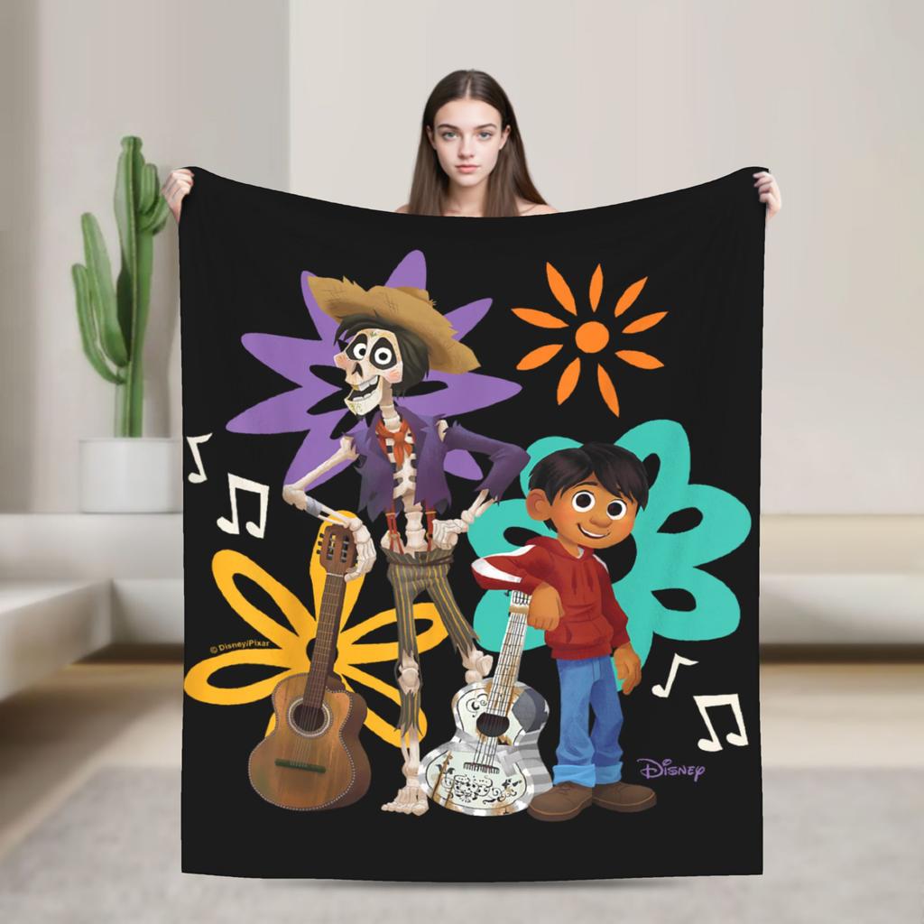 Coco Miguel und Dante Pack den Moment ein Flanell-Decke Tragbar Leicht Dünn Überwurfdecke Heim-Bettwäsche Überwürfe Teppichstück