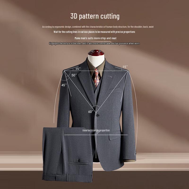 ROMON Men's Italian Lapel Double-Breasted Suit Vest